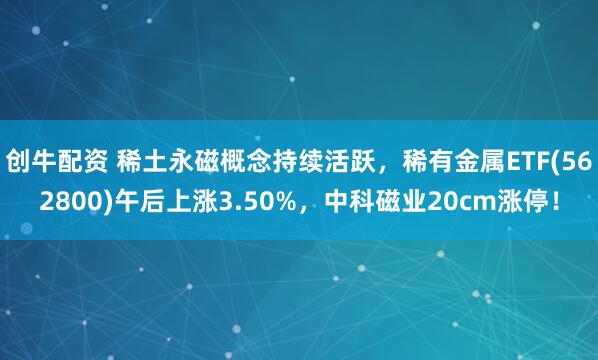 创牛配资 稀土永磁概念持续活跃,稀有金属ETF(562800)午后上涨3.50%,中科磁业20cm涨停!